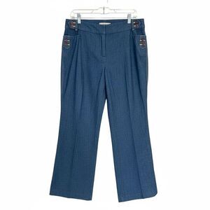 Larry Levine  wide-leg, stretch-denim nautical sailor style Sz 8